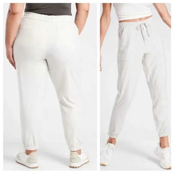 Athleta Farallon Jogger Pant Birch Grey Plus Size 18 Tracks Pants White Legging - Picture 1 of 10